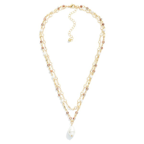 Layered Chain Necklace - Pearl