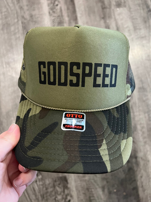 Godspeed Camo trucker hat