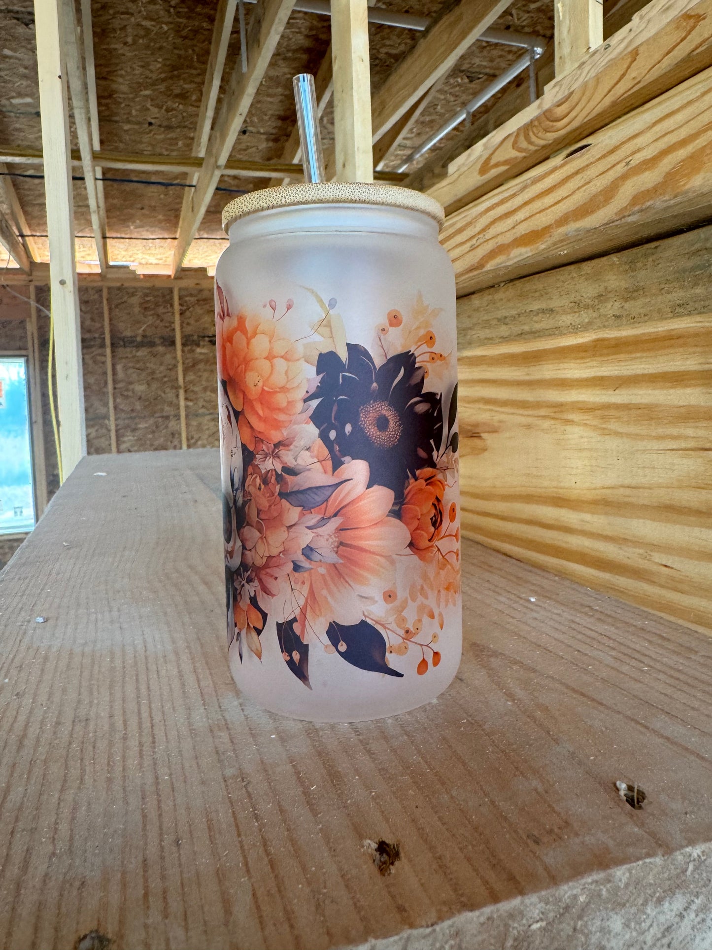 Skull Fall Floral frosted can