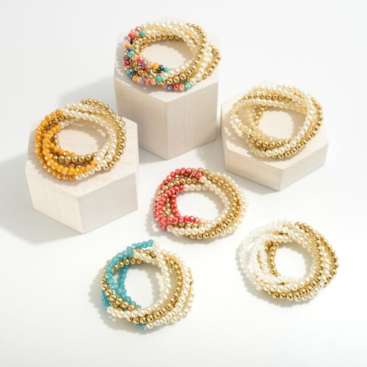 Beaded Stretch Bracelets - Set