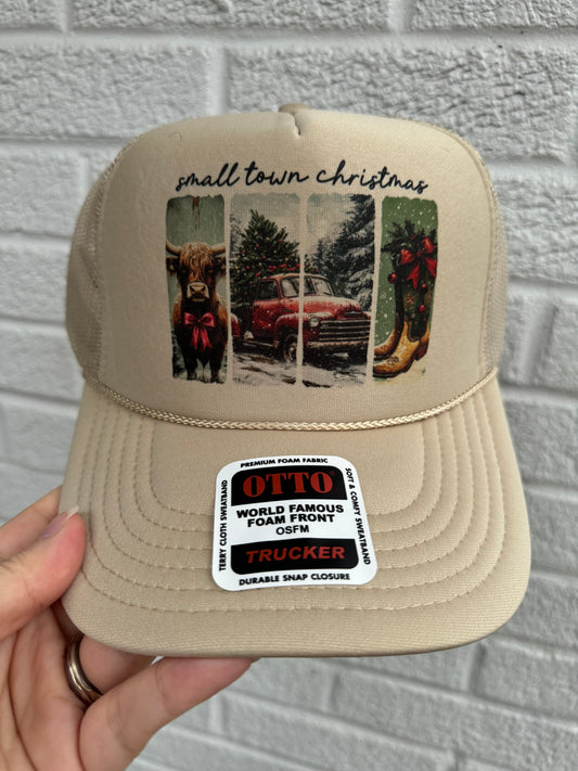 Small Town Christmas Trucker Hat