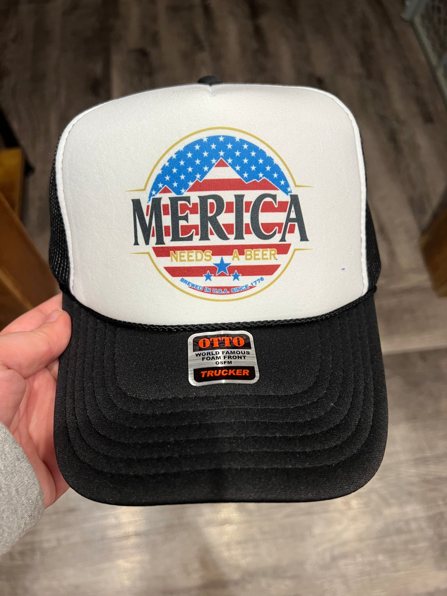 Merica Needs a Beer trucker hat