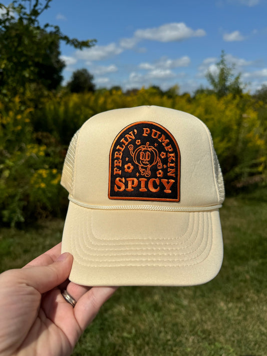 Black Pumpkin Spicy Patch Trucker Hat