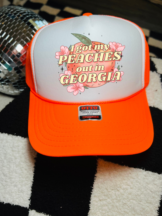 Peaches out in Georgia trucker hat