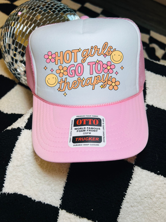 Hot Girls go to Therapy trucker hat