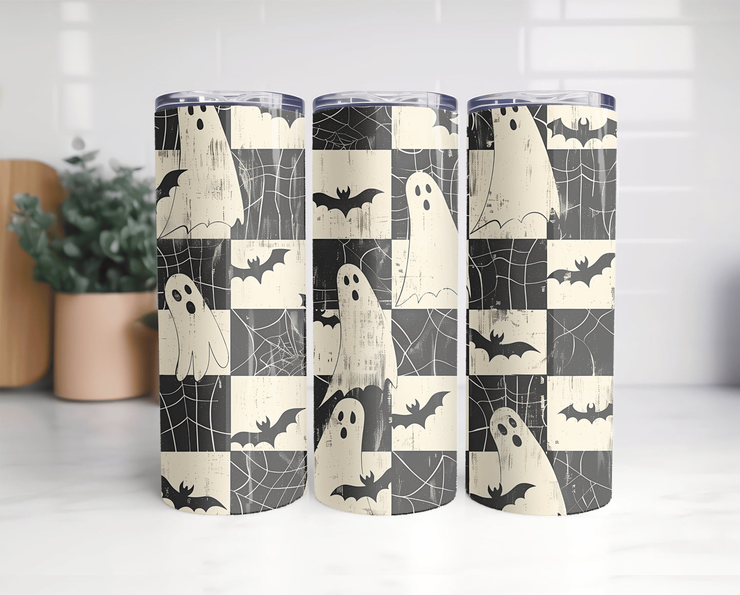 Spooky Checkered Tumbler