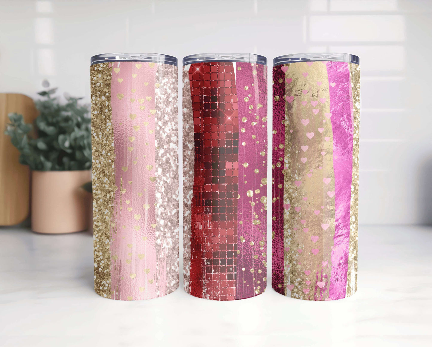 Metallic Hearts Tumbler