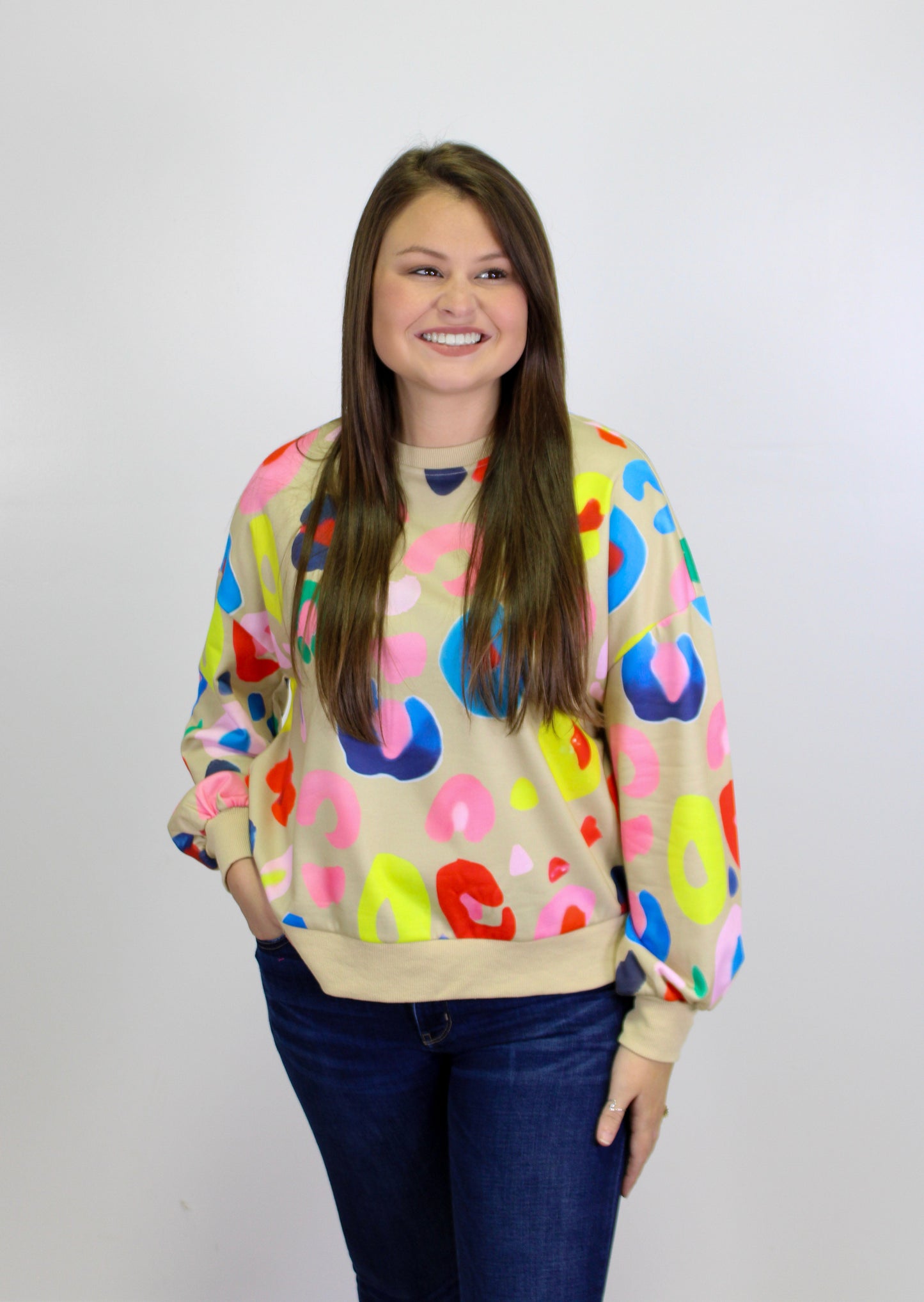 Rainbow Leopard Pullover LT