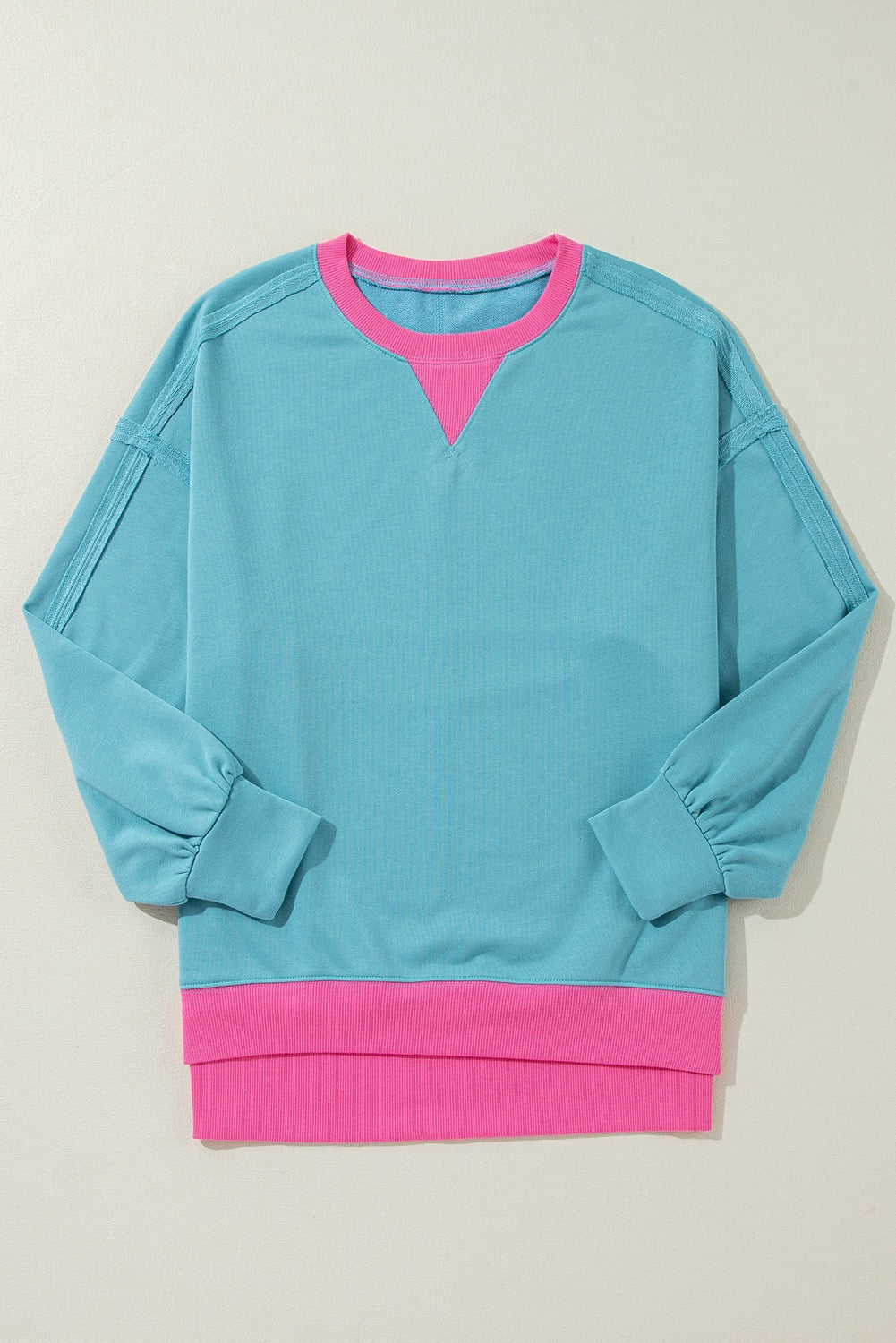 Blue Colorblock Crewneck December.