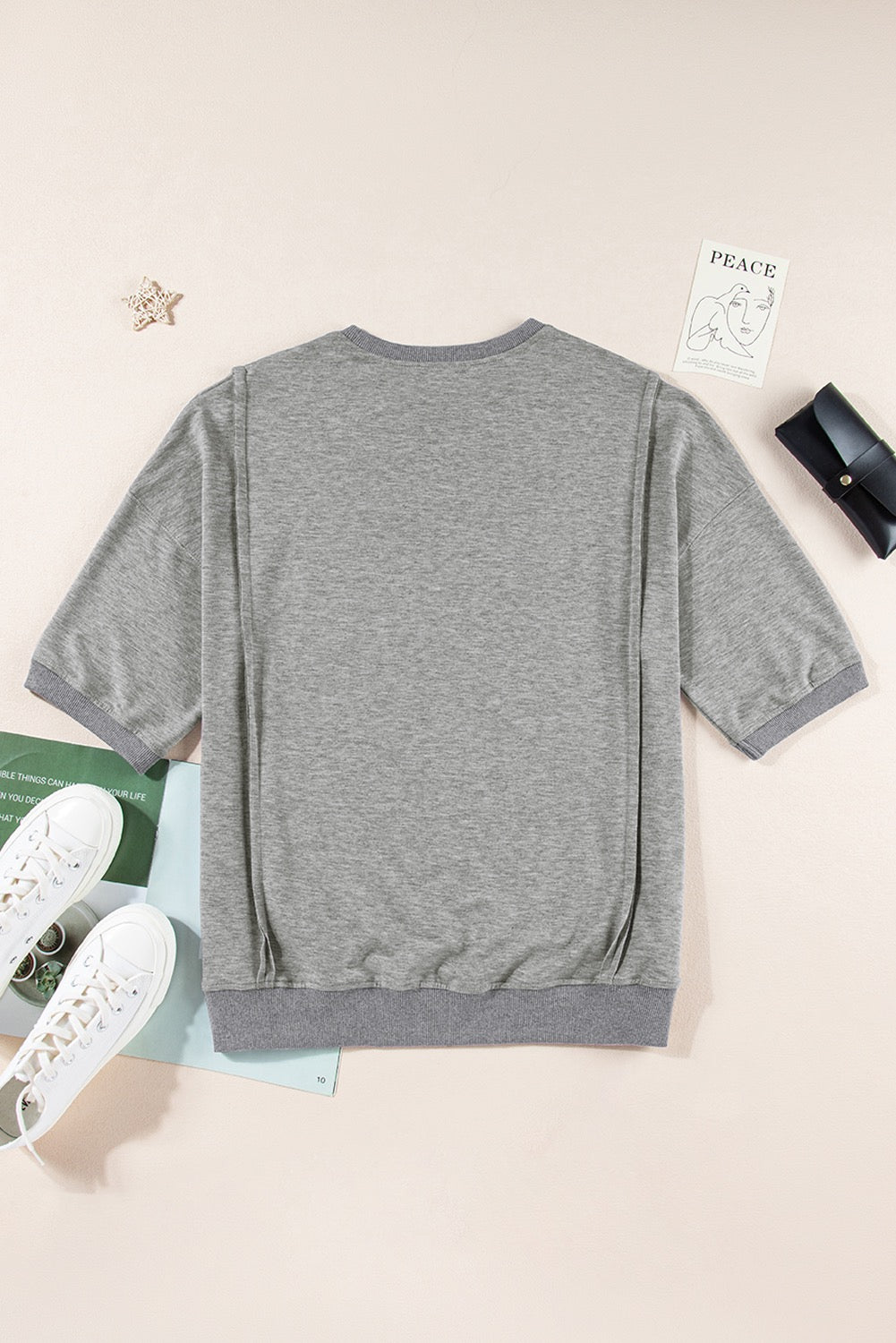 Grey Exposed Seam Tee LT