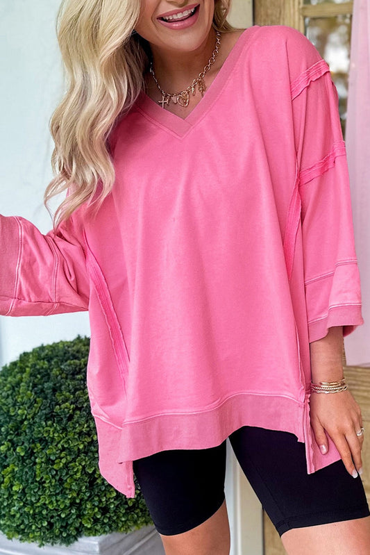 Pink Exposed Seam Tee January.