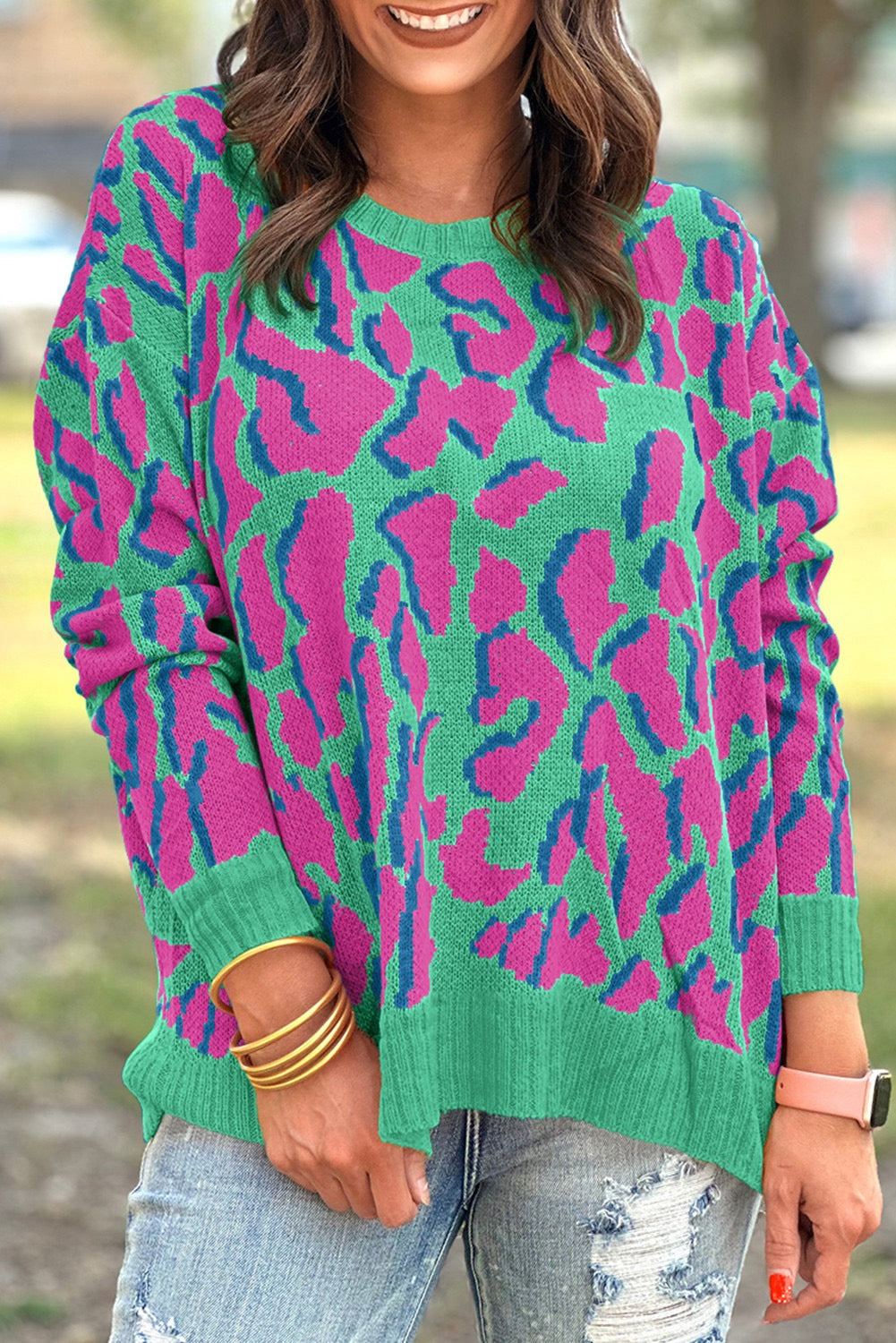 Green Leopard Sweater LT